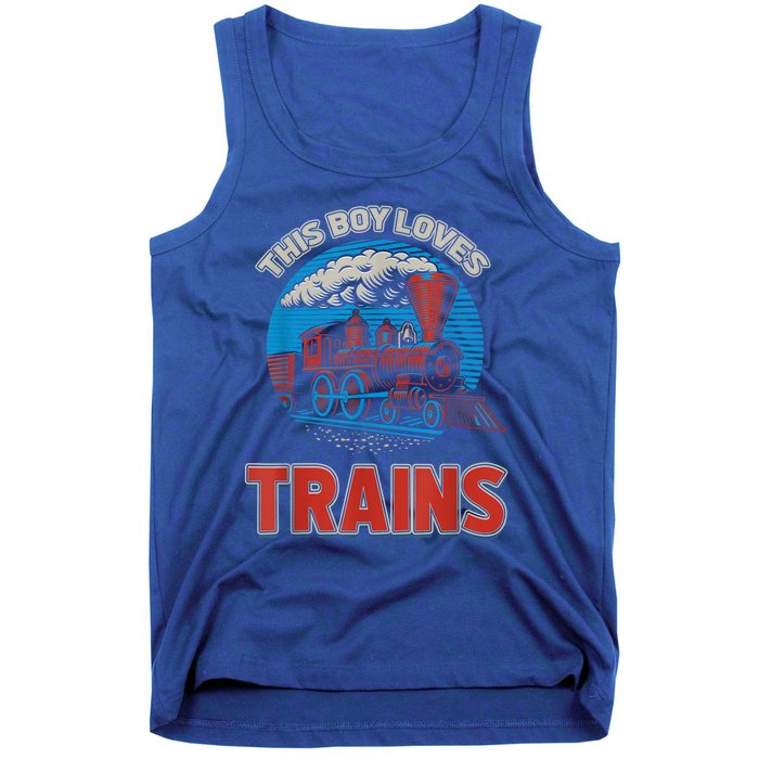 This Boy Loves Trains Locomotives And Wagon! Boys Train Tank Top