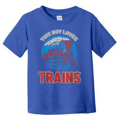 This Boy Loves Trains Locomotives And Wagon! Boys Train Toddler T-Shirt