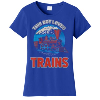 This Boy Loves Trains Locomotives And Wagon! Boys Train Women's T-Shirt