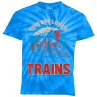 This Boy Loves Trains Locomotives And Wagon! Boys Train Kids Tie-Dye T-Shirt