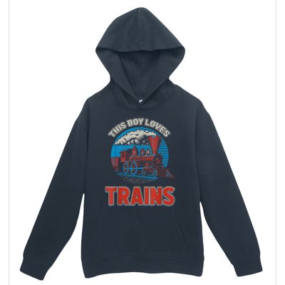 This Boy Loves Trains Locomotives And Wagon! Boys Train Urban Pullover Hoodie