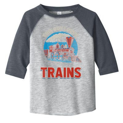 This Boy Loves Trains Locomotives And Wagon! Boys Train Toddler Fine Jersey T-Shirt