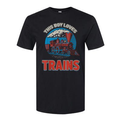 This Boy Loves Trains Locomotives And Wagon! Boys Train Softstyle CVC T-Shirt