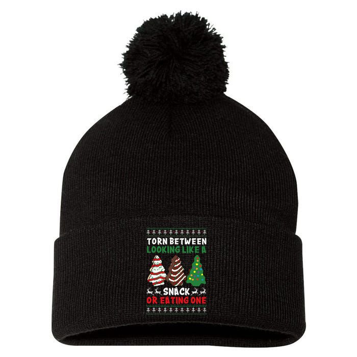 Torn Between Looking Like A Snack Or Eating One Christmas  Pom Pom 12in Knit Beanie