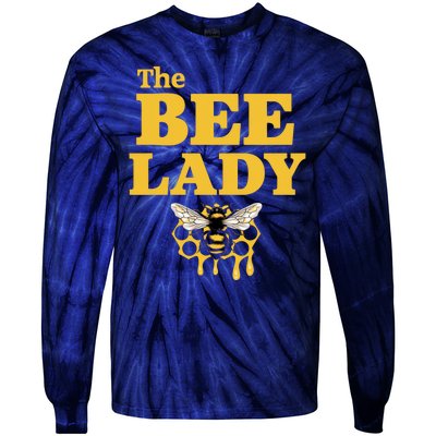 The Bee Lady Beekeeper Apiculture Bee Keeper Honeybees Beekeeping Bee Lovers Tie-Dye Long Sleeve Shirt