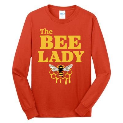 The Bee Lady Beekeeper Apiculture Bee Keeper Honeybees Beekeeping Bee Lovers Tall Long Sleeve T-Shirt