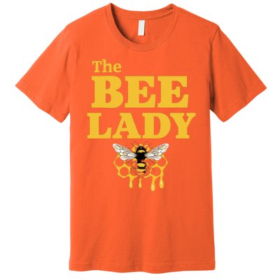 The Bee Lady Beekeeper Apiculture Bee Keeper Honeybees Beekeeping Bee Lovers Premium T-Shirt