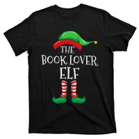 The Book Lover Elf Christmas Books Reading Lover T-Shirt