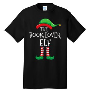 The Book Lover Elf Christmas Books Reading Lover Tall T-Shirt