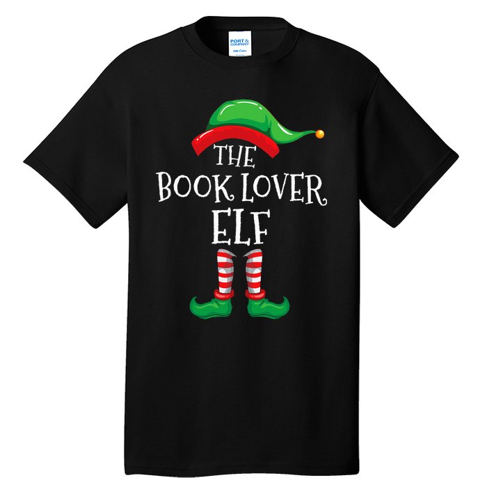 The Book Lover Elf Christmas Books Reading Lover Tall T-Shirt