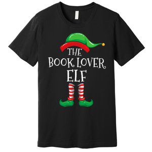 The Book Lover Elf Christmas Books Reading Lover Premium T-Shirt