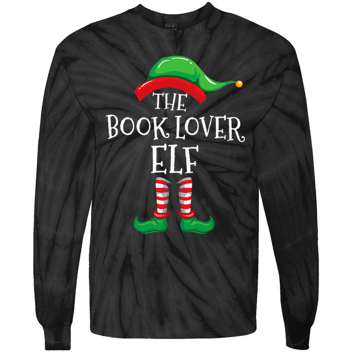 The Book Lover Elf Christmas Books Reading Lover Tie-Dye Long Sleeve Shirt