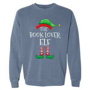 The Book Lover Elf Christmas Books Reading Lover Garment-Dyed Sweatshirt