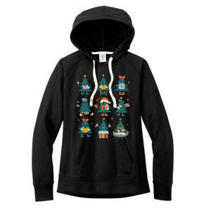 Teacher Book Lovers Librarian Reading Books Christmas Tree Women's Fleece Hoodie