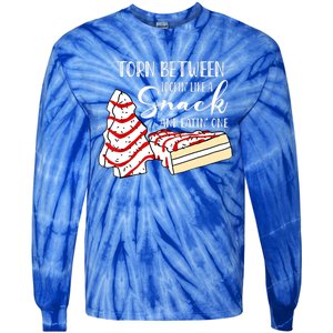 Torn Between Looking' Like A Snack And Eating' One Christmas Cute Gift Tie-Dye Long Sleeve Shirt