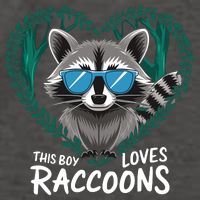 This Boy Loves Raccoons Cute Raccoon Wildlife For Boy Vector Backpack