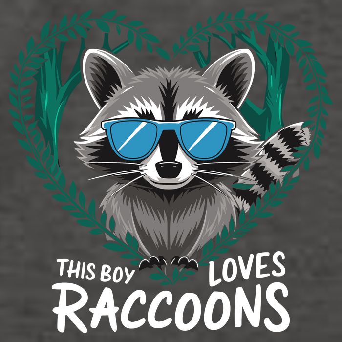 This Boy Loves Raccoons Cute Raccoon Wildlife For Boy Vector Backpack