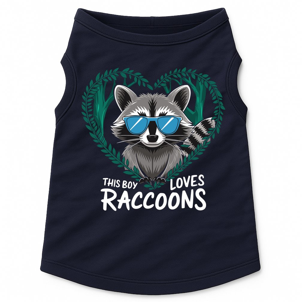 This Boy Loves Raccoons Cute Raccoon Wildlife For Boy Doggie Tank