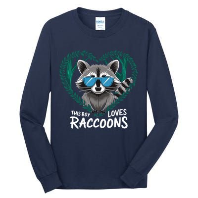 This Boy Loves Raccoons Cute Raccoon Wildlife For Boy Tall Long Sleeve T-Shirt