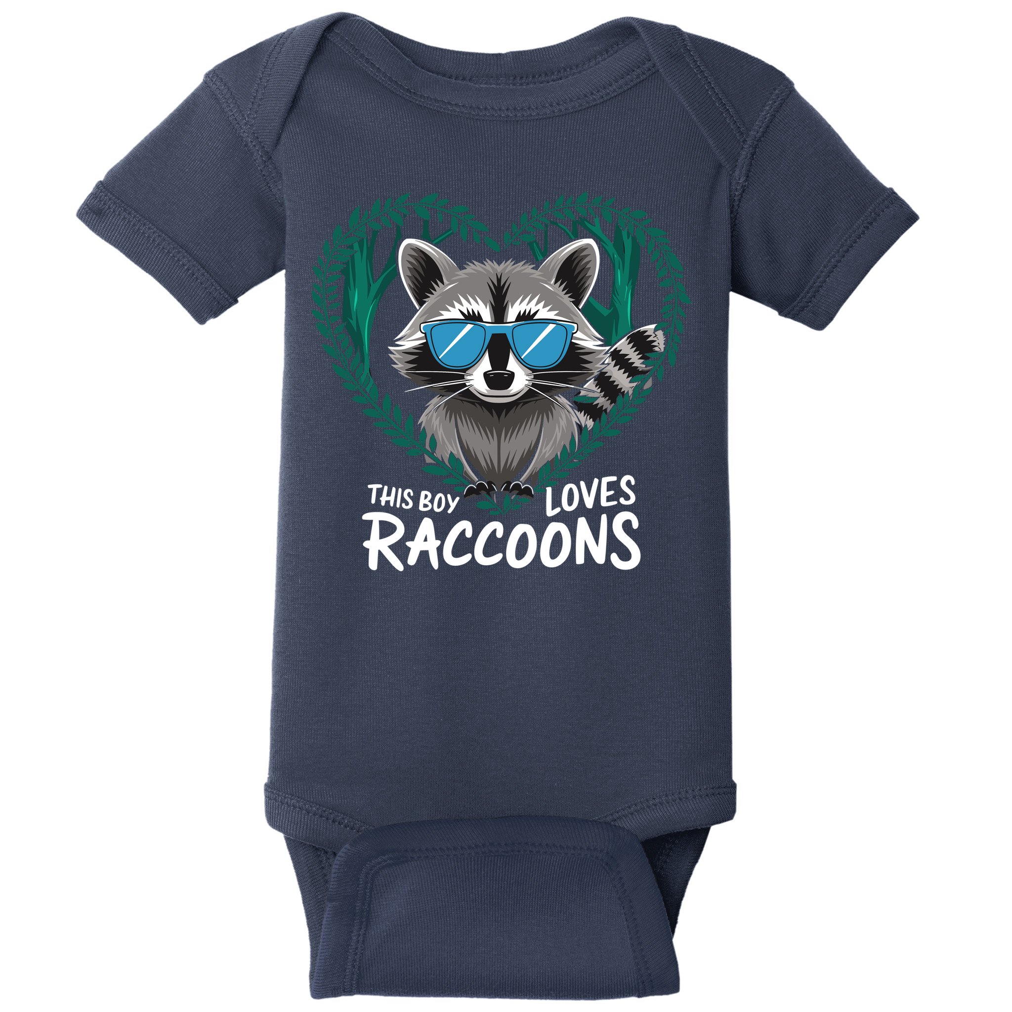 This Boy Loves Raccoons Cute Raccoon Wildlife For Boy Baby Bodysuit