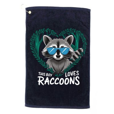 This Boy Loves Raccoons Cute Raccoon Wildlife For Boy Golf Towel