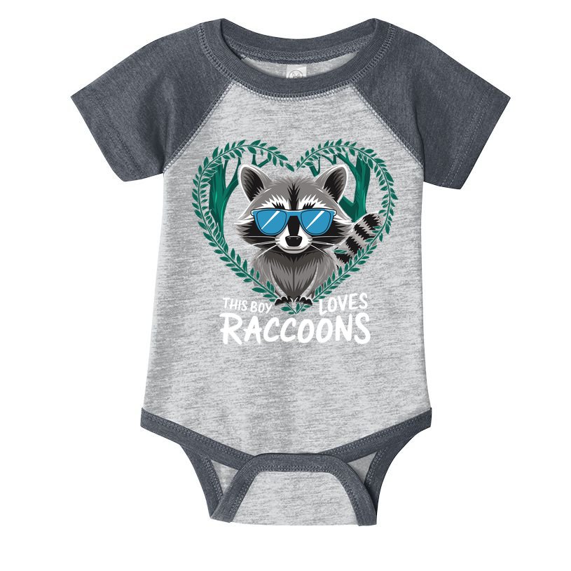 This Boy Loves Raccoons Cute Raccoon Wildlife For Boy Infant Baby Jersey Bodysuit