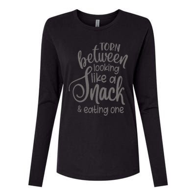 Torn Between Looking Like a Snack and Eating One  Womens Cotton Relaxed Long Sleeve T-Shirt