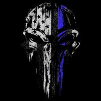 Thin Blue Line S Usa Flag Skull Police Cooling Performance Crew T-Shirt