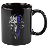 Thin Blue Line S Usa Flag Skull Police 11oz C Handle Ceramic Mug