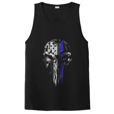 Thin Blue Line S Usa Flag Skull Police PosiCharge Competitor Tank