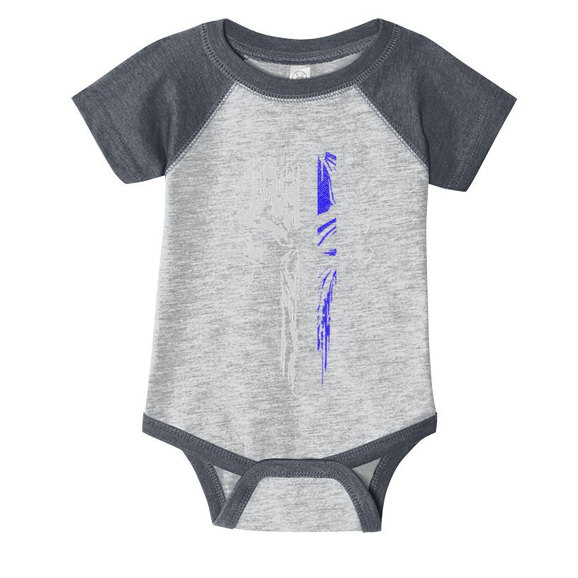 Thin Blue Line S Usa Flag Skull Police Infant Baby Jersey Bodysuit