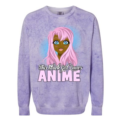 This Black Loves Anime African American Gift Colorblast Crewneck Sweatshirt