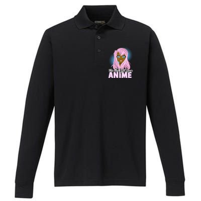 This Black Loves Anime African American Gift Performance Long Sleeve Polo