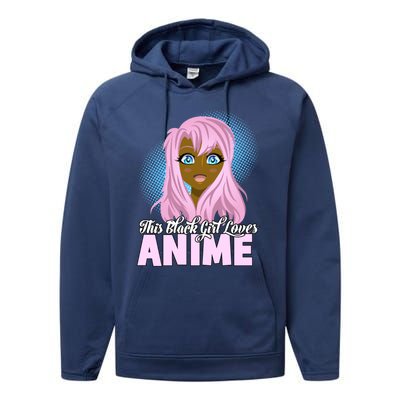 This Black Loves Anime African American Gift Performance Fleece Hoodie