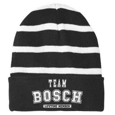 Team Bosch Lifetime Member Family Last Name Striped Beanie with Solid Band