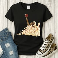 The Big Lebowski Bowling Pins Portrait Womens T-Shirt