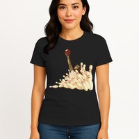 The Big Lebowski Bowling Pins Portrait Womens T-Shirt