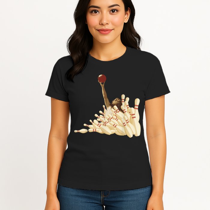 The Big Lebowski Bowling Pins Portrait Womens T-Shirt