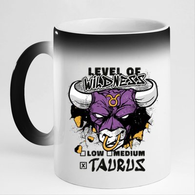 Taurus Bull Level Of Wildness 11oz Black Color Changing Mug