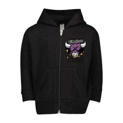 Taurus Bull Level Of Wildness Toddler Zip Fleece Hoodie