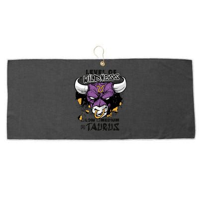 Taurus Bull Level Of Wildness Large Microfiber Waffle Golf Towel