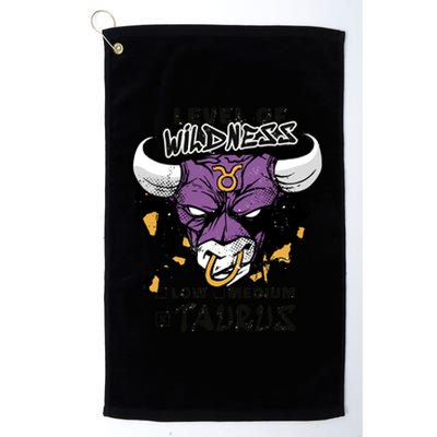 Taurus Bull Level Of Wildness Platinum Collection Golf Towel