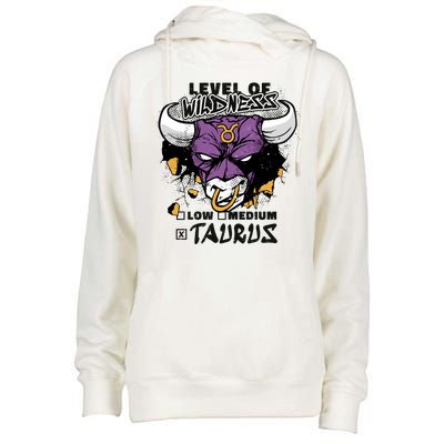 Taurus Bull Level Of Wildness Womens Funnel Neck Pullover Hood