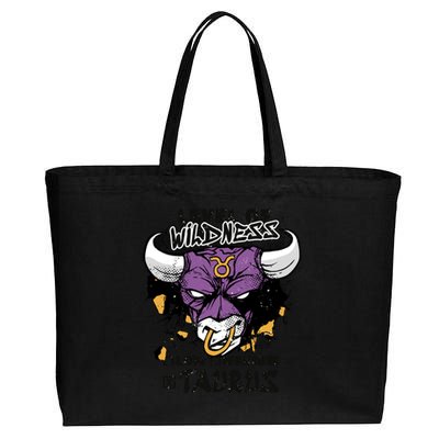 Taurus Bull Level Of Wildness Cotton Canvas Jumbo Tote