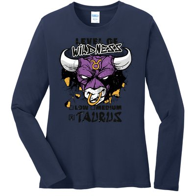 Taurus Bull Level Of Wildness Ladies Long Sleeve Shirt