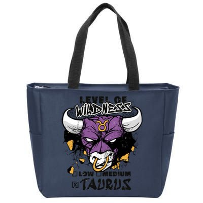 Taurus Bull Level Of Wildness Zip Tote Bag