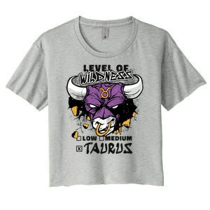 Taurus Bull Level Of Wildness Women's Crop Top Tee