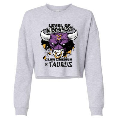 Taurus Bull Level Of Wildness Cropped Pullover Crew