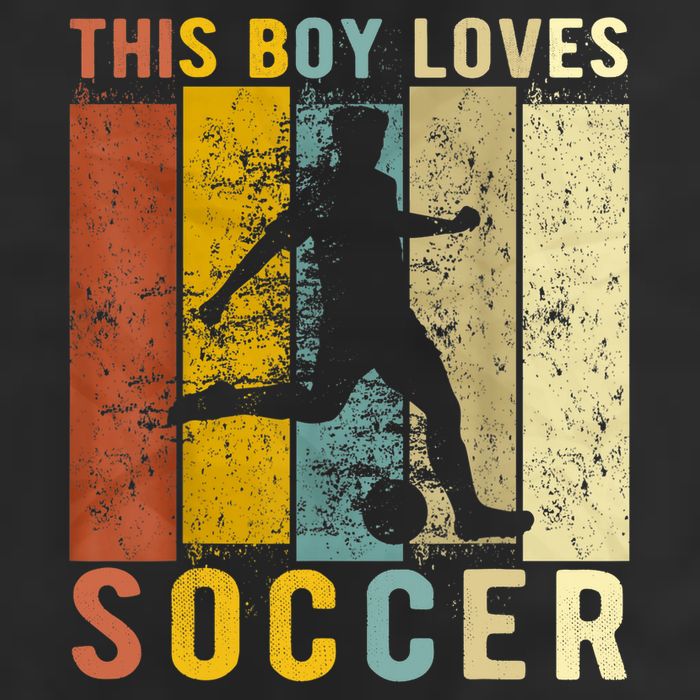 This Boy Loves Soccer Boy Soccer 7 Panel Mesh Trucker Snapback Hat
