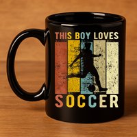 This Boy Loves Soccer Boy Soccer 11oz C Handle Ceramic Mug